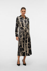 Vero Moda vestido camisa de cetim 7/8