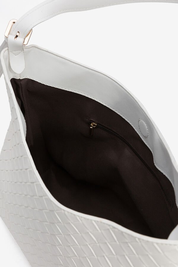 Vilanova Bolso de hombro con textura de trama White