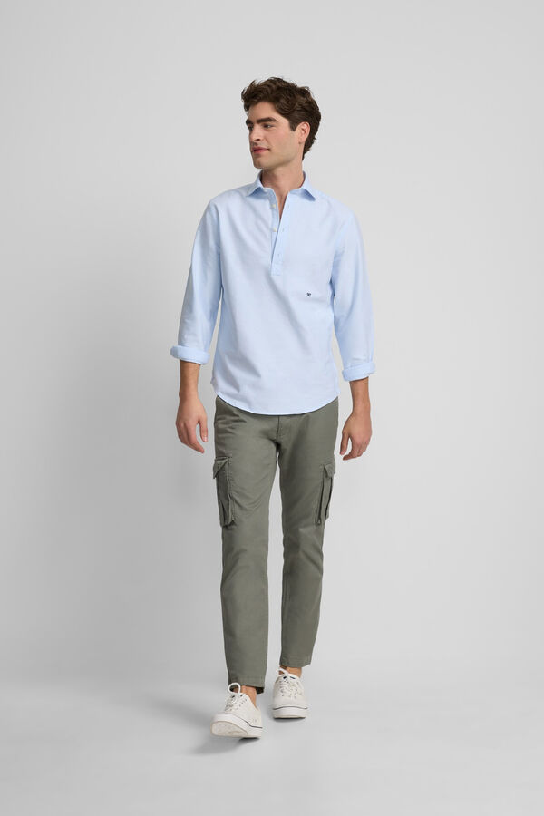 Silbon Polera sport oxford Azul