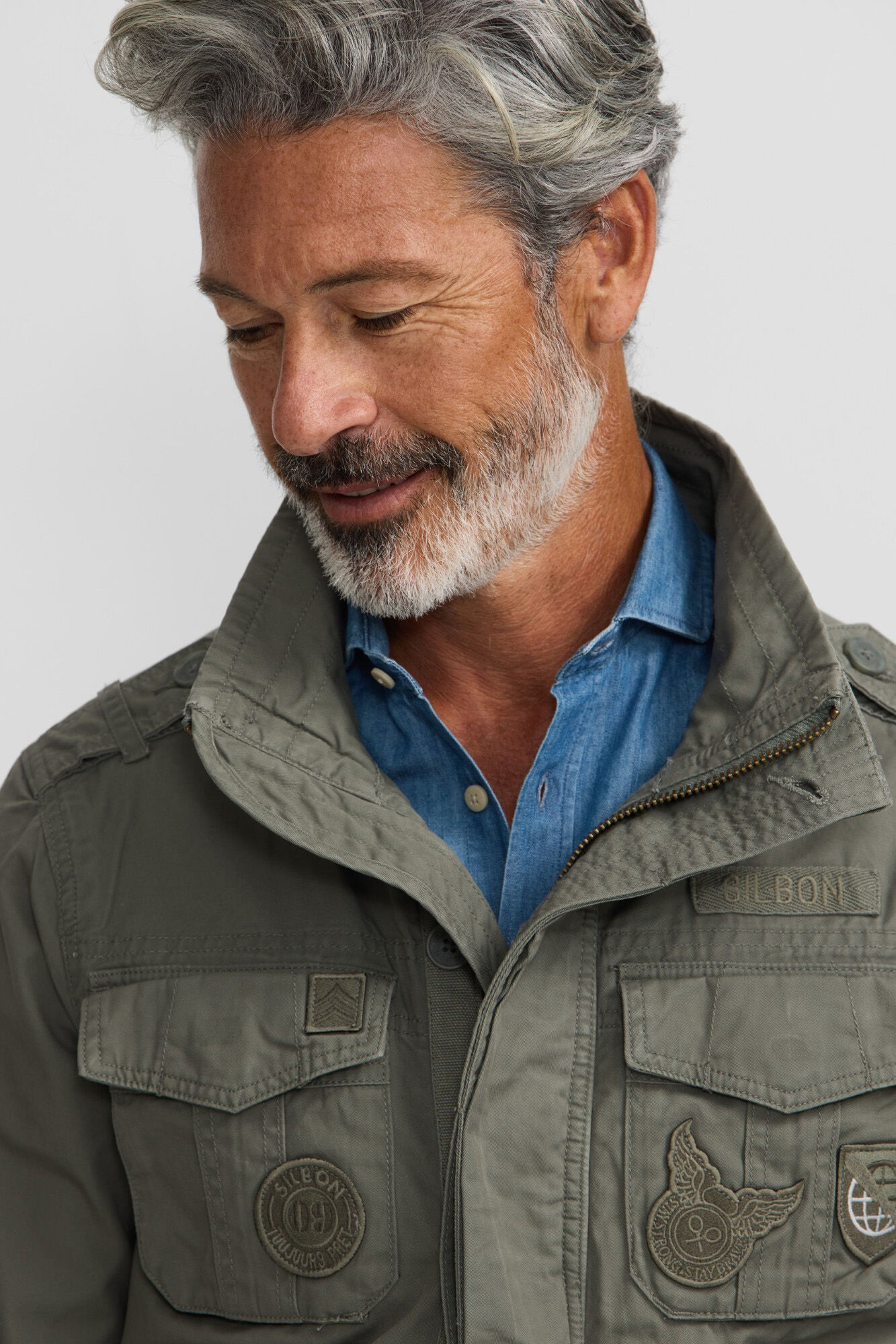 Silbon Chaqueta militar parches dye