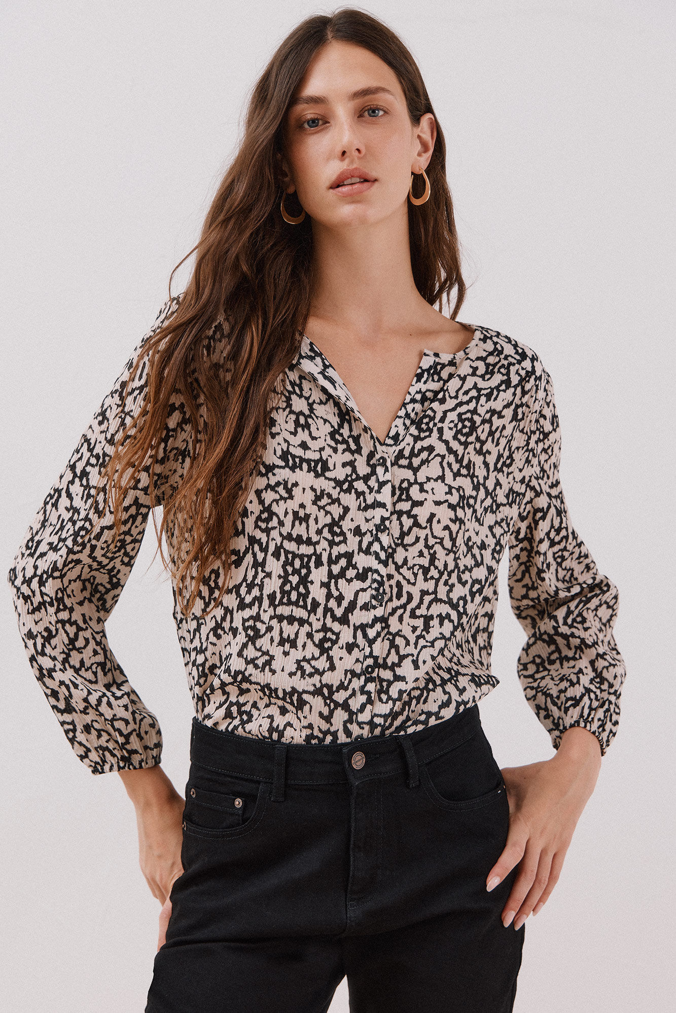 Cortefiel Blusa cuello redondo