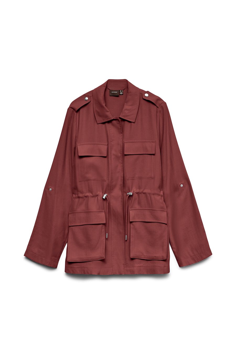 Parka mangas ajustables con cuello de camisa