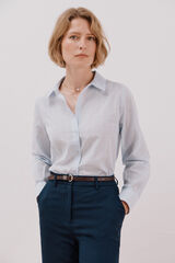 Cortefiel Camisa algod&oacute;n rayas Blue