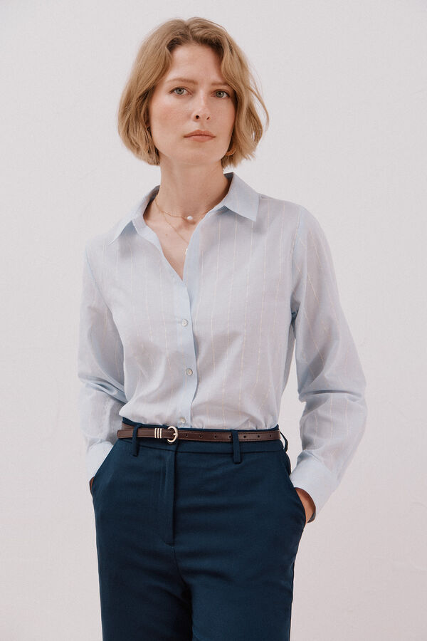 Cortefiel Camisa algod&oacute;n rayas Blue