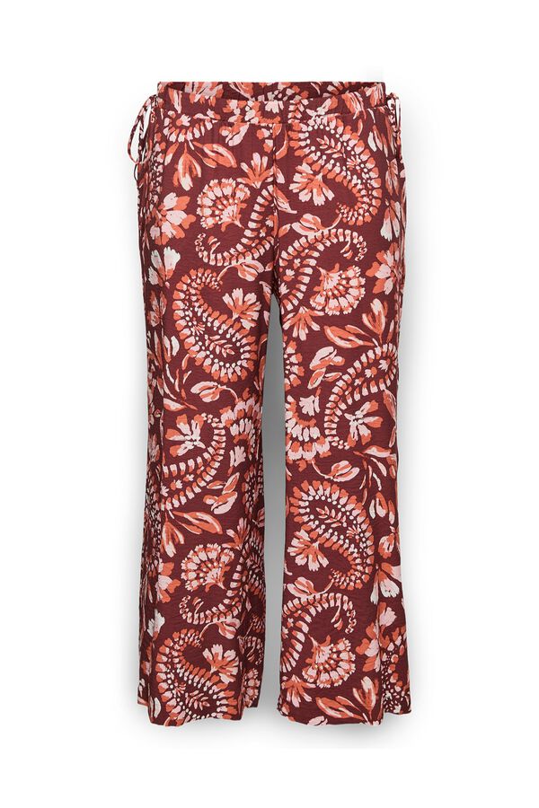 Vero Moda Curve Pantal&oacute;n largo estampado talla grande Marr&oacute;n