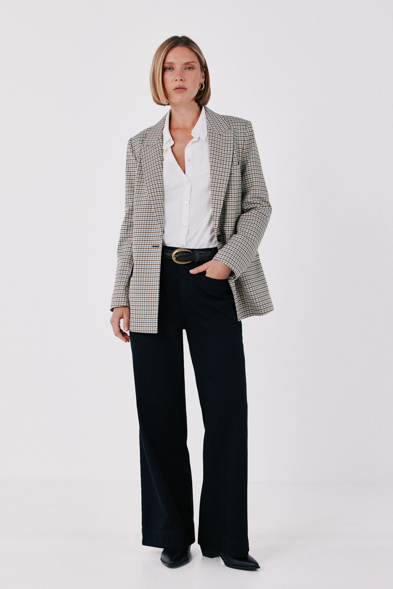 Cortefiel Blazer mujer de tejido de cuadros