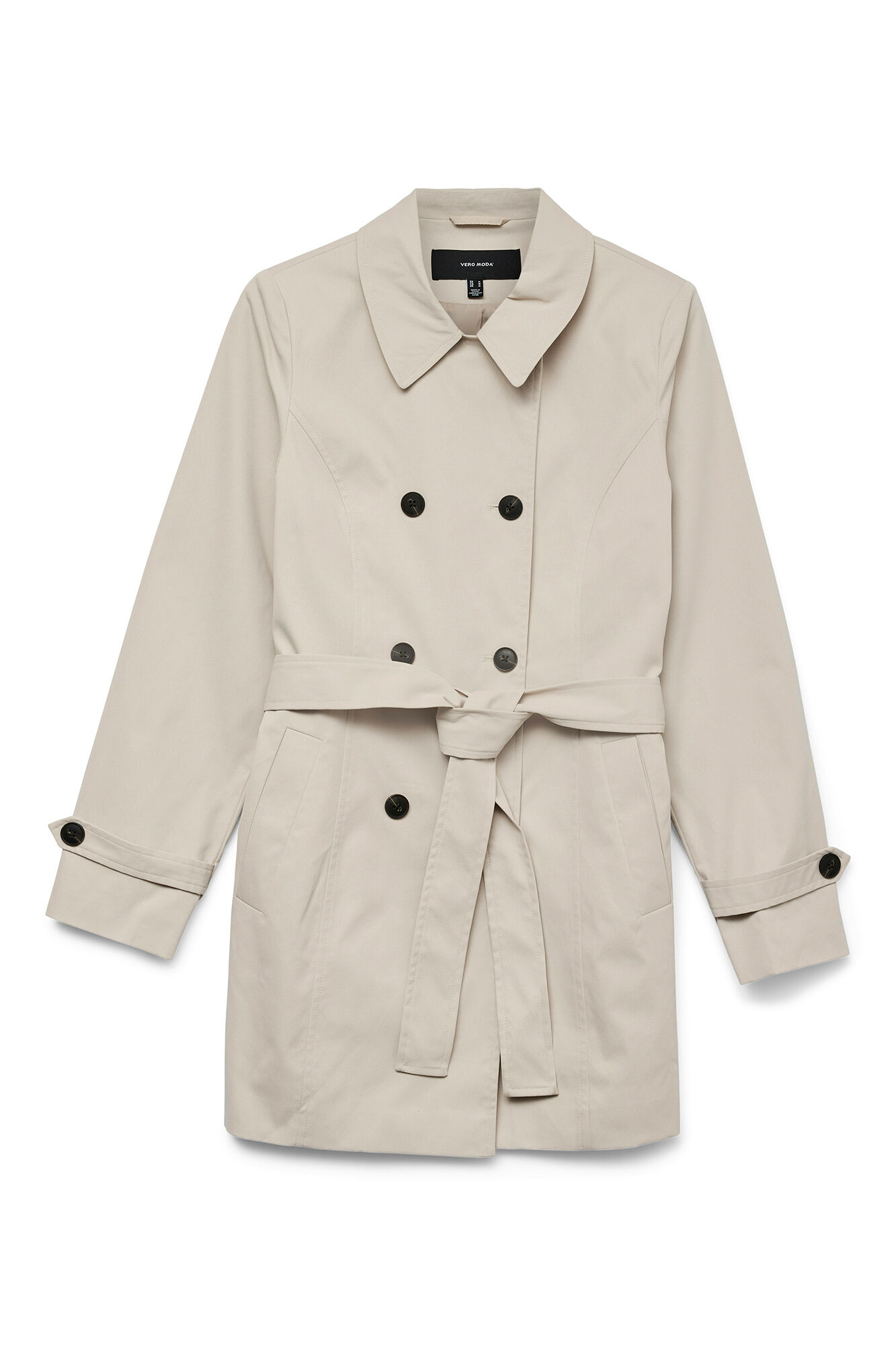 Vero Moda Gabardina corta cruzada con cintur&oacute;n