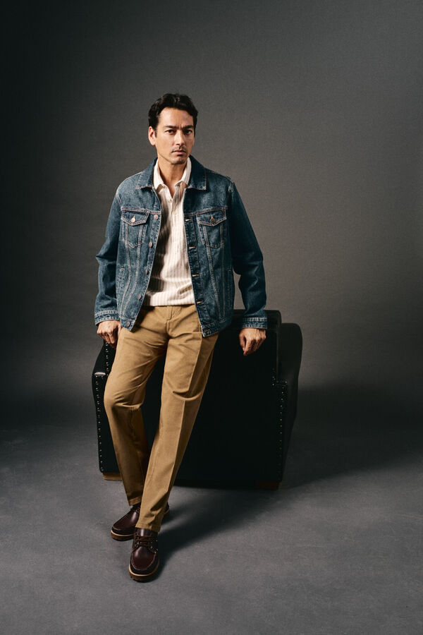 OOTO Polera de algod&oacute;n con lino Ecru