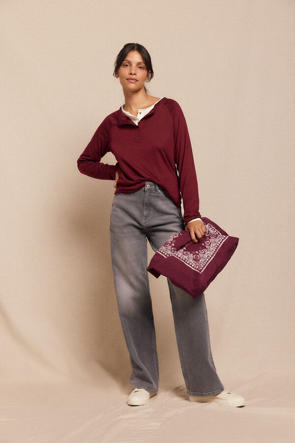 Slowlove Top punto panadero Garnet