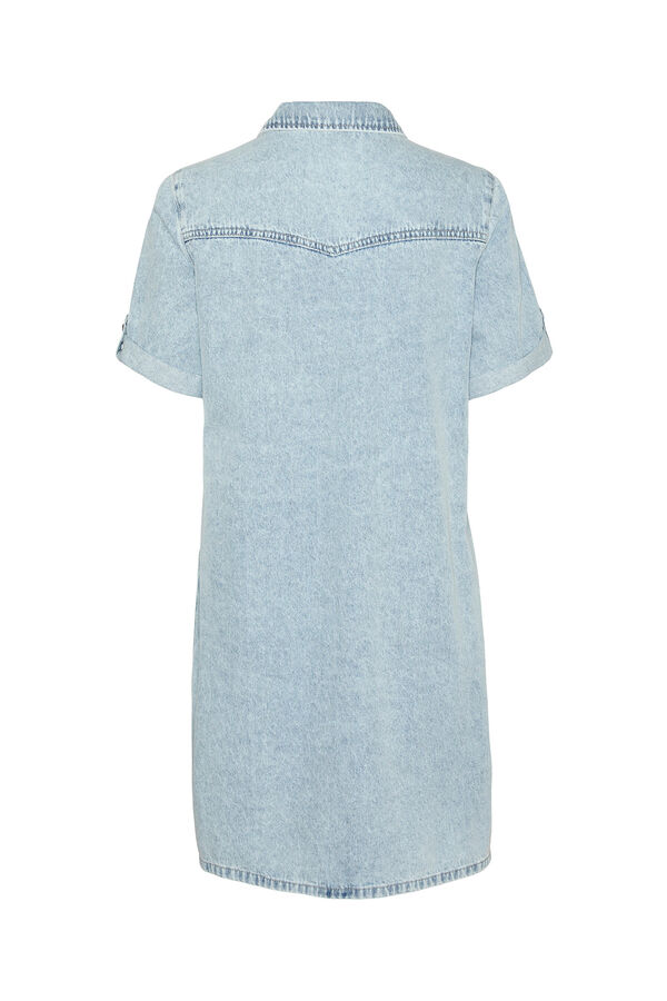 Vero Moda Vestido curto de manga curta em denim Azul
