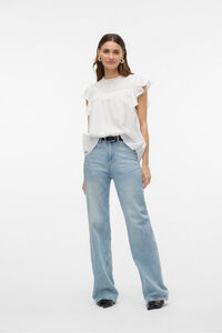 Vero Moda Blusa fluida de cuello redondo