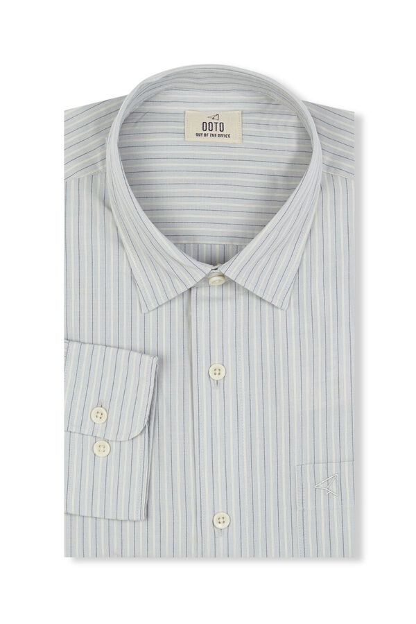 OOTO Camisa rayas estructura Azul