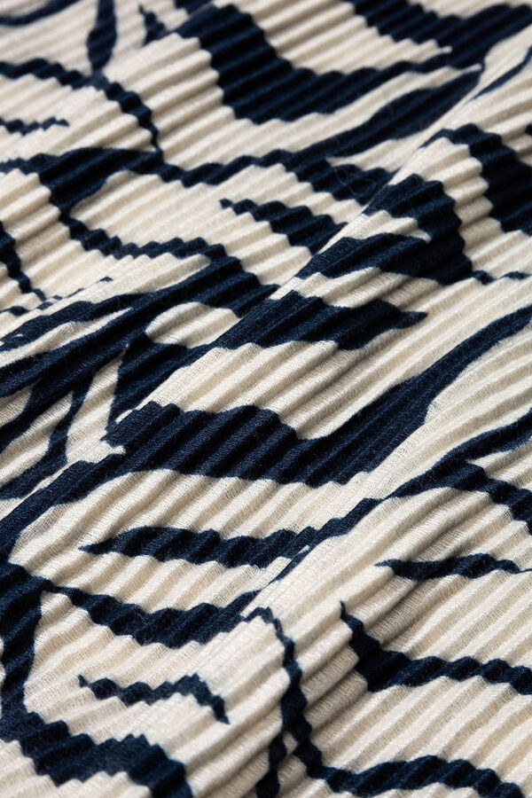 Vilanova Pa&ntilde;uelo Plisado Estampado Beige