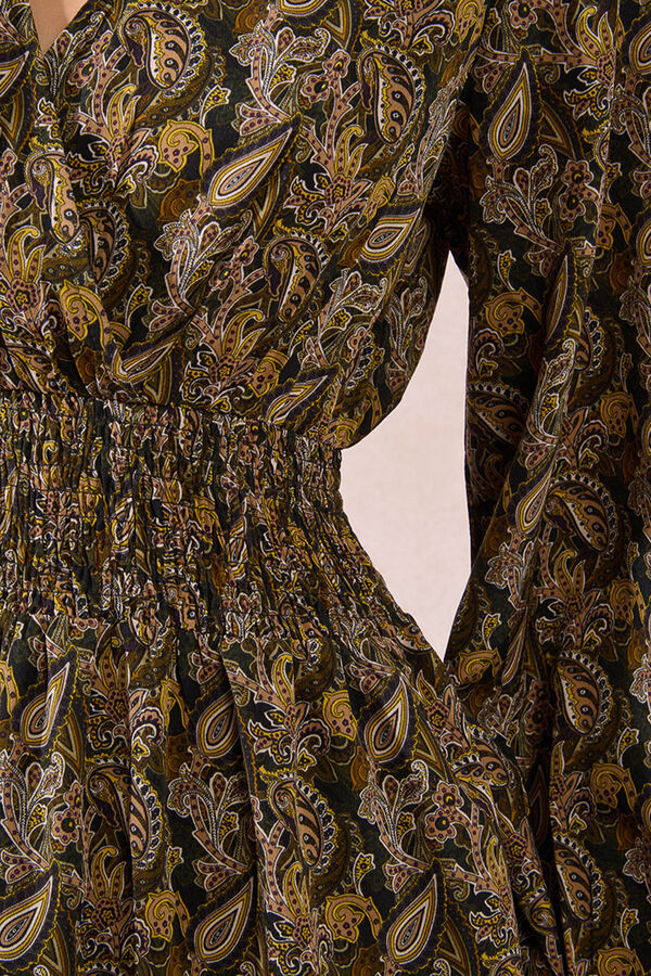 Molly Bracken Vestido longo com estampado e pregas Multicolorido