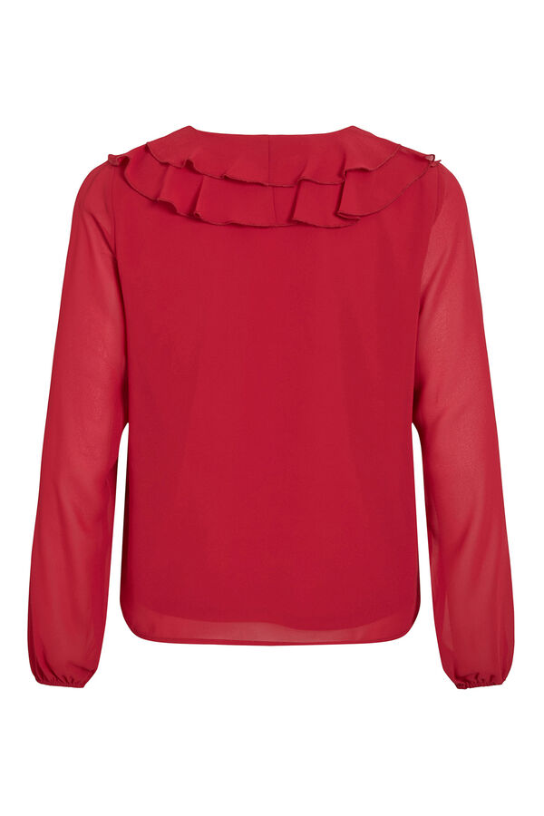 Vila Blusa de manga larga con volantes Rojo