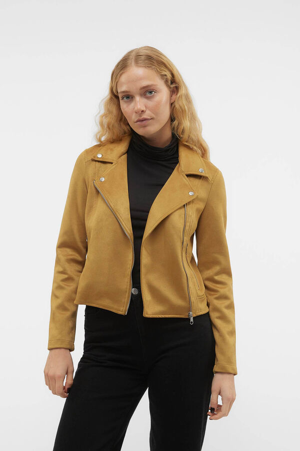 Vero Moda Blusão de camurça com tachas Castanho