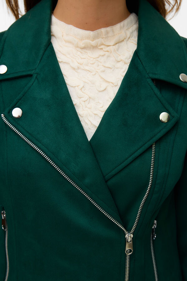 Vero Moda Blus&atilde;o em camur&ccedil;a com tachas Verde