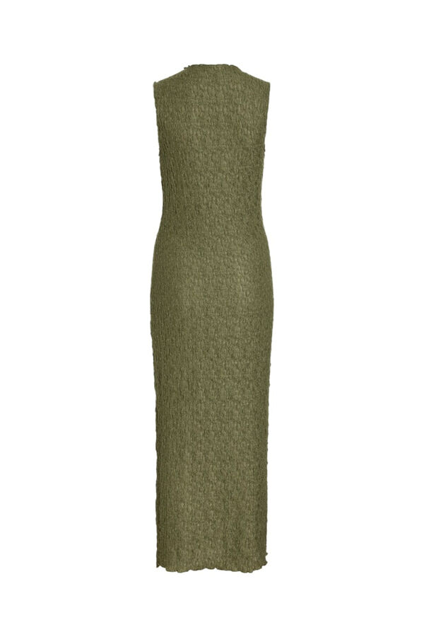 Vila Vestido midi entallado sin margas Kaki