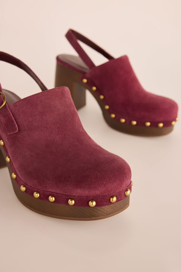 Slowlove Suede heeled split leather Maroon