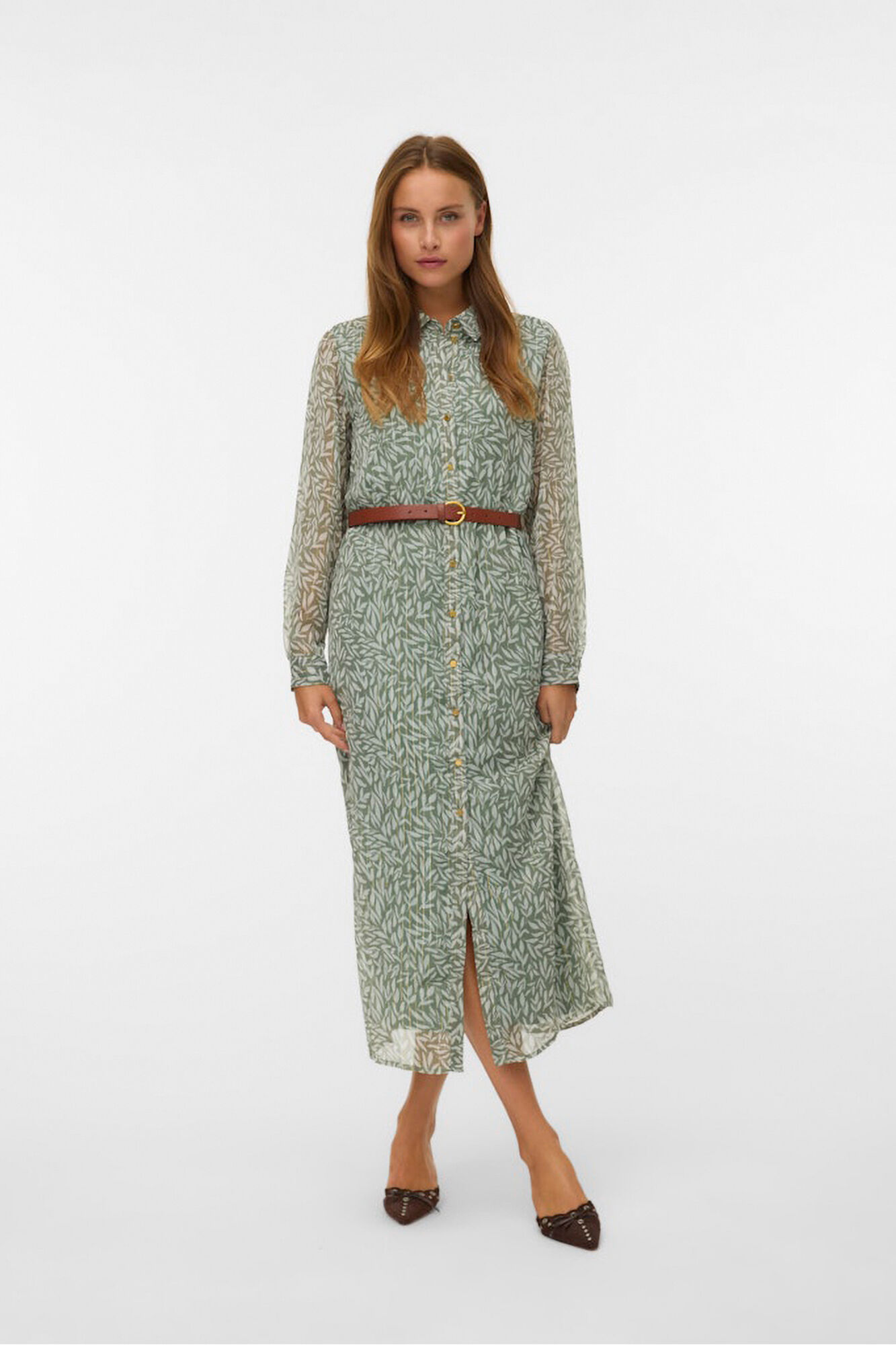 Vero Moda Vestido midi de chiffon