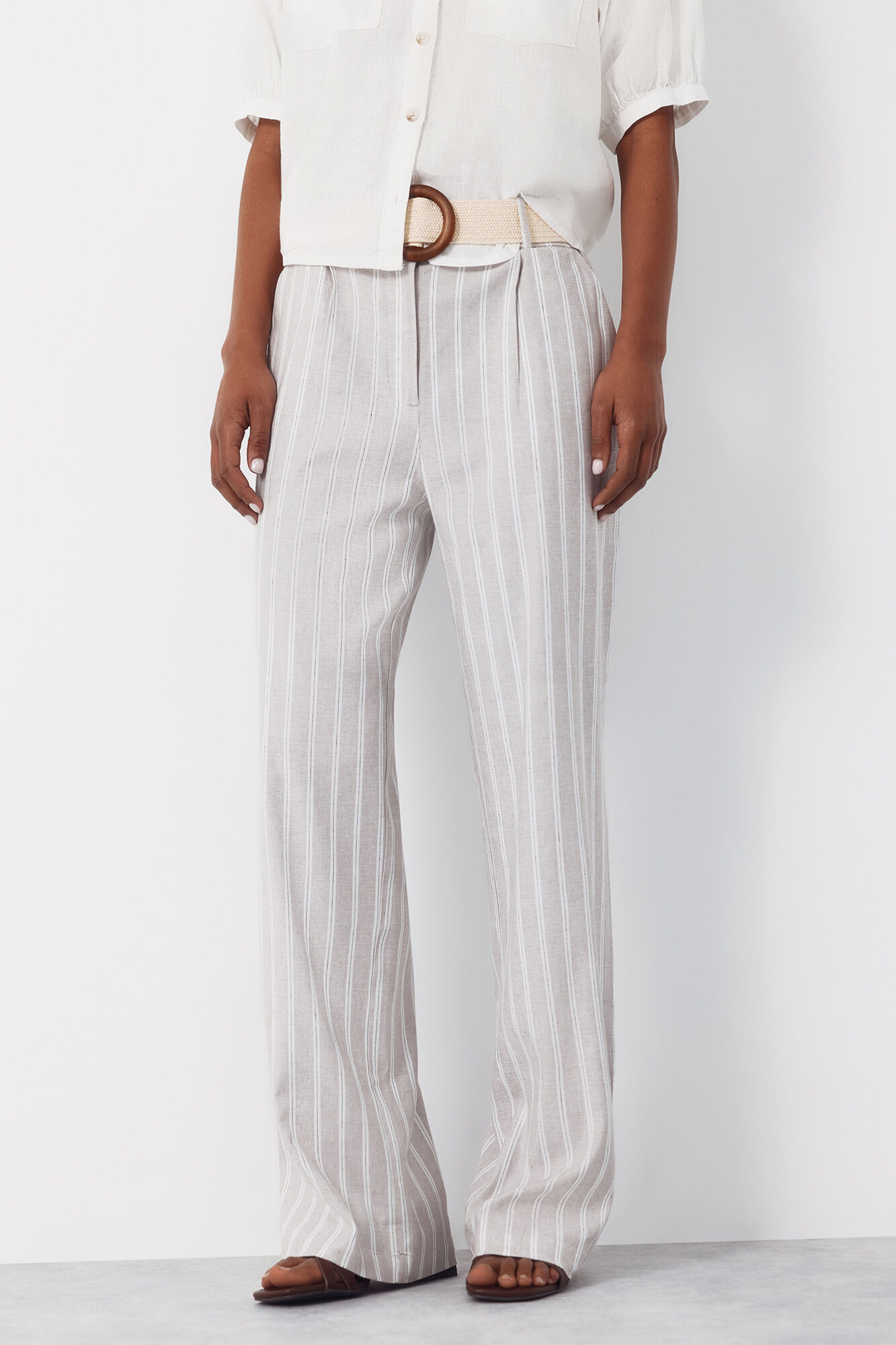 Cortefiel Pantal&oacute;n ancho con lino