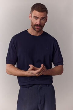 OOTO T-shirt camisola premium manga curta em algod&atilde;o Azul