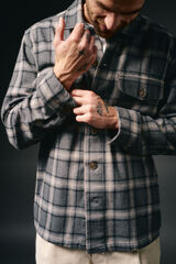 OOTO Sobrecamisa cuadro Gris