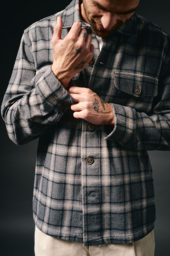 OOTO Sobrecamisa cuadro Gris