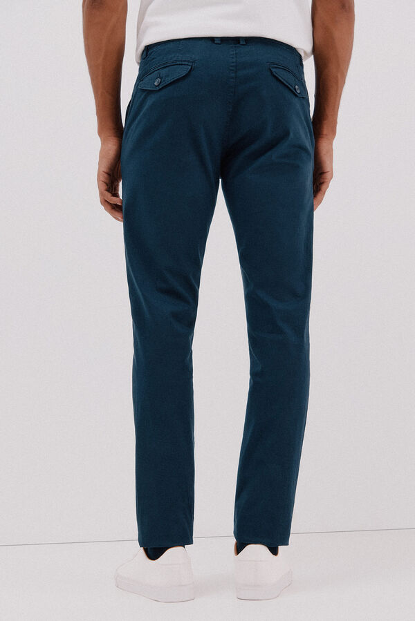 Cortefiel Slim-fit print chinos pants Blue