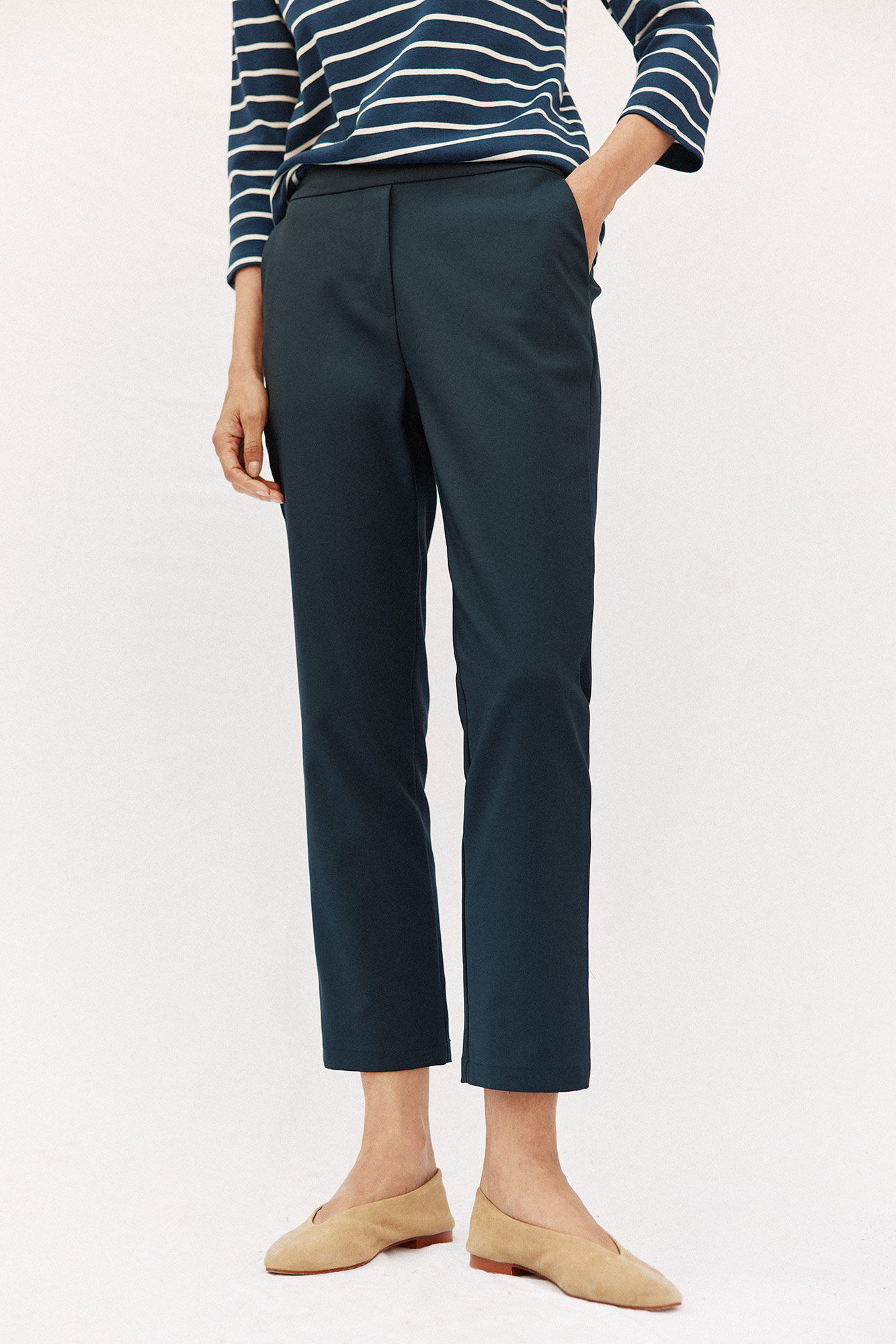 Cortefiel Pantal&oacute;n recto con goma en la espalda