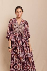 Slowlove Vestido fluido estampado bordado