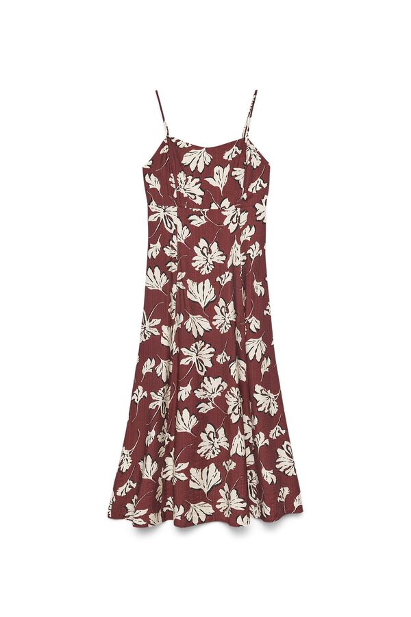 Vero Moda Vestido largo estampado Marr&oacute;n