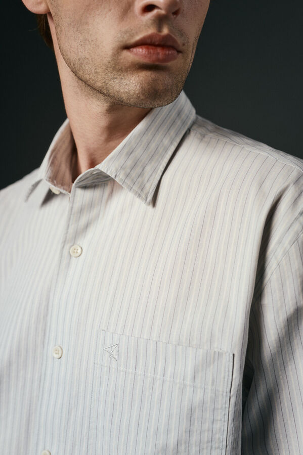 OOTO Camisa rayas estructura Azul