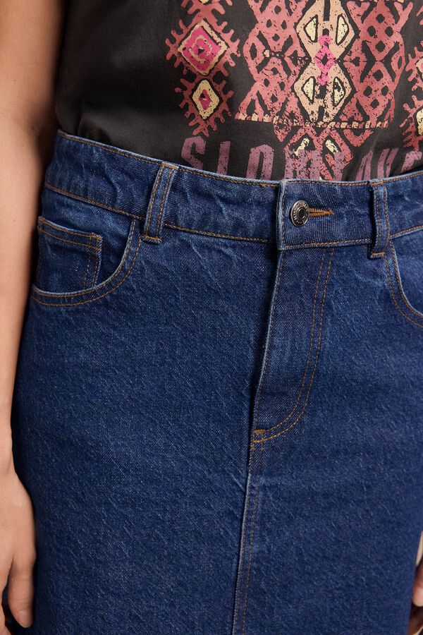 Slowlove Saia Comprida Denim Azul