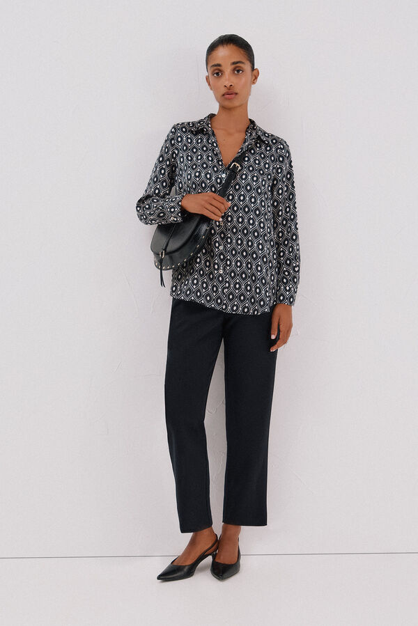 Cortefiel Camisa satinada Multicolor