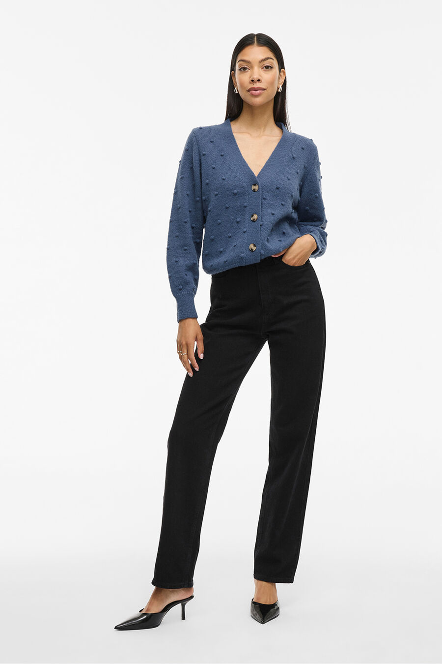 Cárdigan con perlas de punto