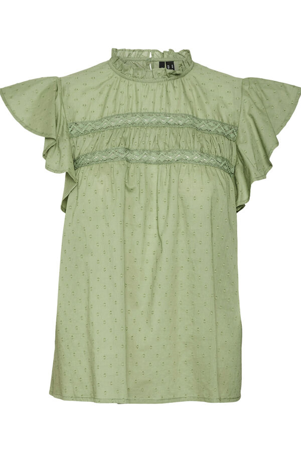 Vero Moda Fluid round neck blouse Dark green