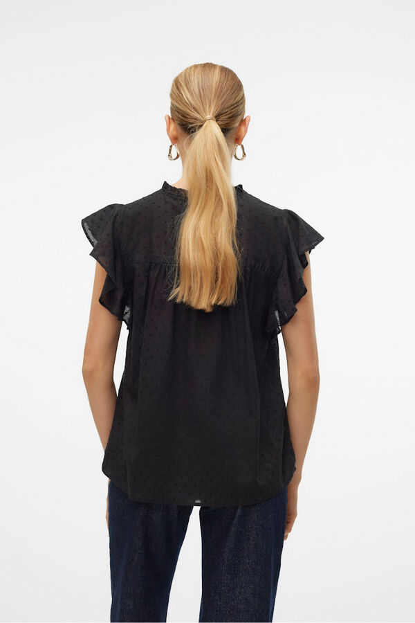 Vero Moda Blusa fluida de gola redonda Preto