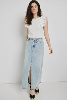 Falda denim larga