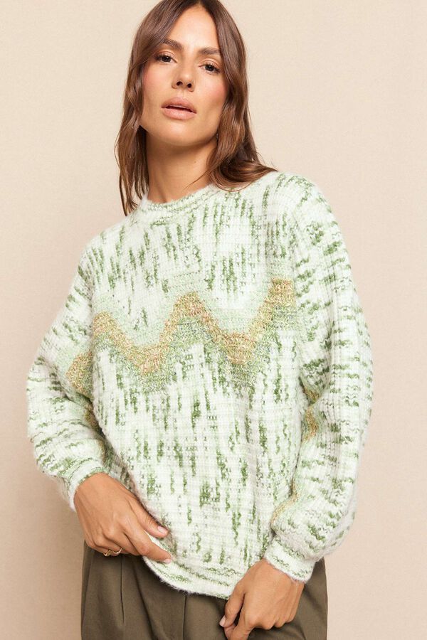 Slowlove Jersey jaspeado verde