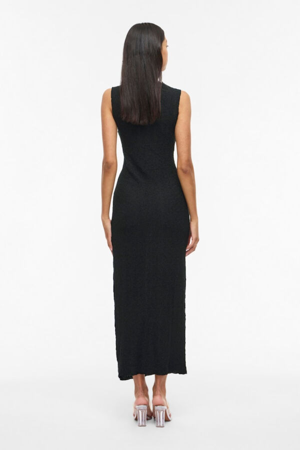 Vila Vestido midi entallado sin margas Negro
