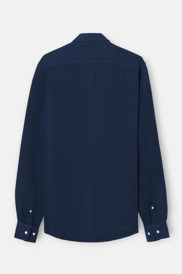 Silbon Guayabera sport lino Azul marino