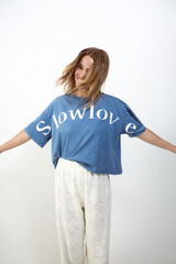Slowlove Camiseta crop Slowlove Azul