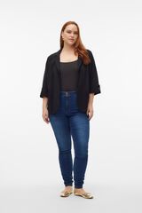 Vero Moda Curve Women's open flap plus size blazer Black
