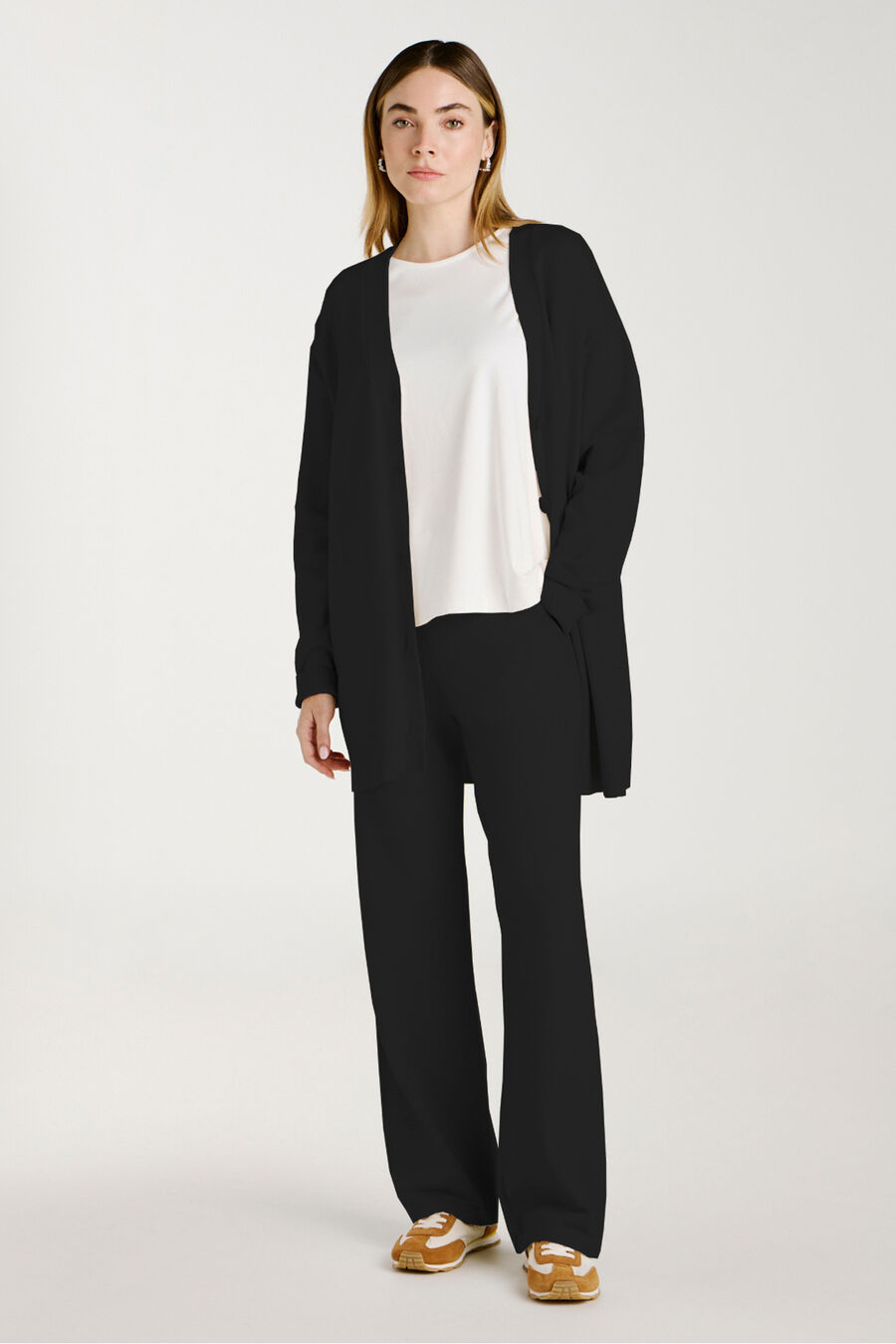 Cárdigan largo de punto con viscosa