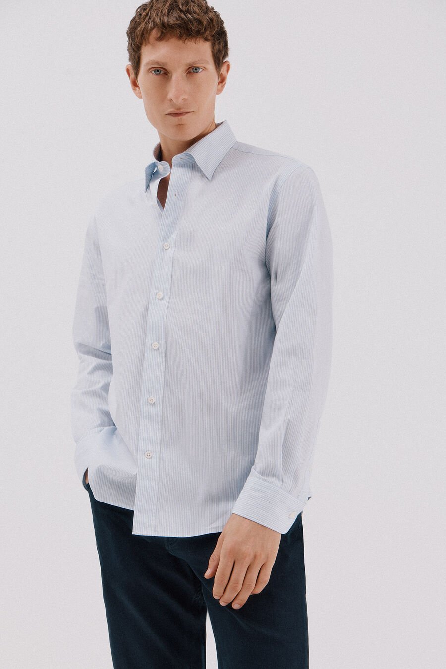 Camisa rayas algodón tencel