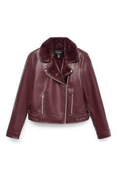 Vero Moda Blus&atilde;o curta com efeito de couro