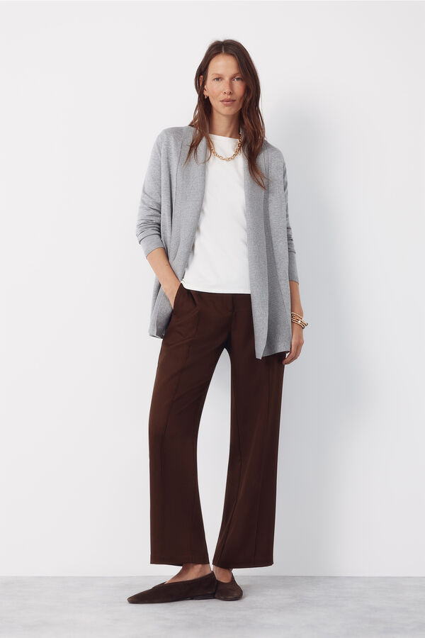 Cortefiel Chaqueta cuello chal Gris