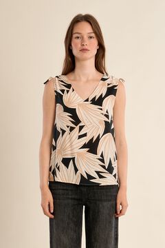 Molly Bracken Top de mujer sin manga con lazada