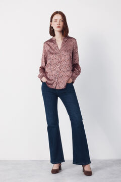 Cortefiel Camisa mao satinada estampada